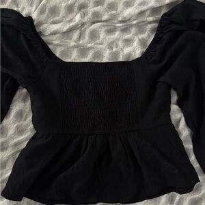 Miami Black Ruched Women's Blouse